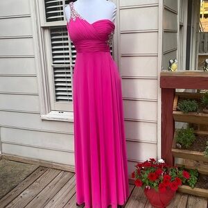 Hailey by Adrianne Papell One Shoulder Pink Dress size 4